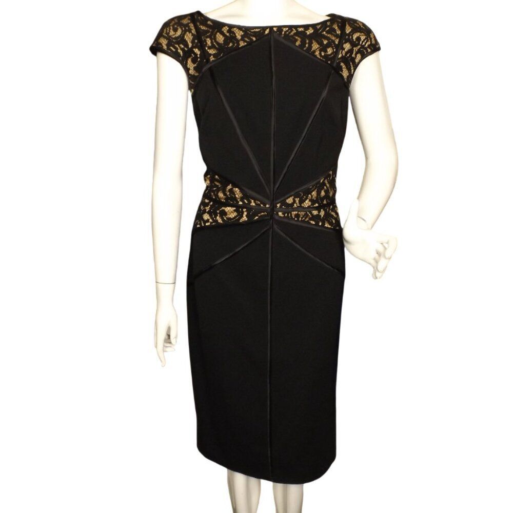 TADASHI SHOJI Dress, XL, Cocktail/Evening, Satin Trim, Lace Shoulders/Waist